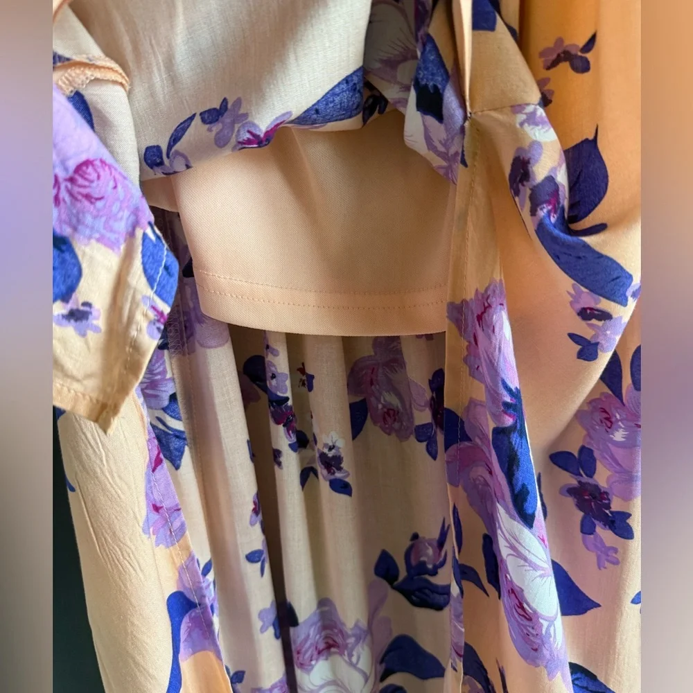 Pink Lily peach floral off-the-shoulder maxi dress Size Medium - Picture 11 of 14